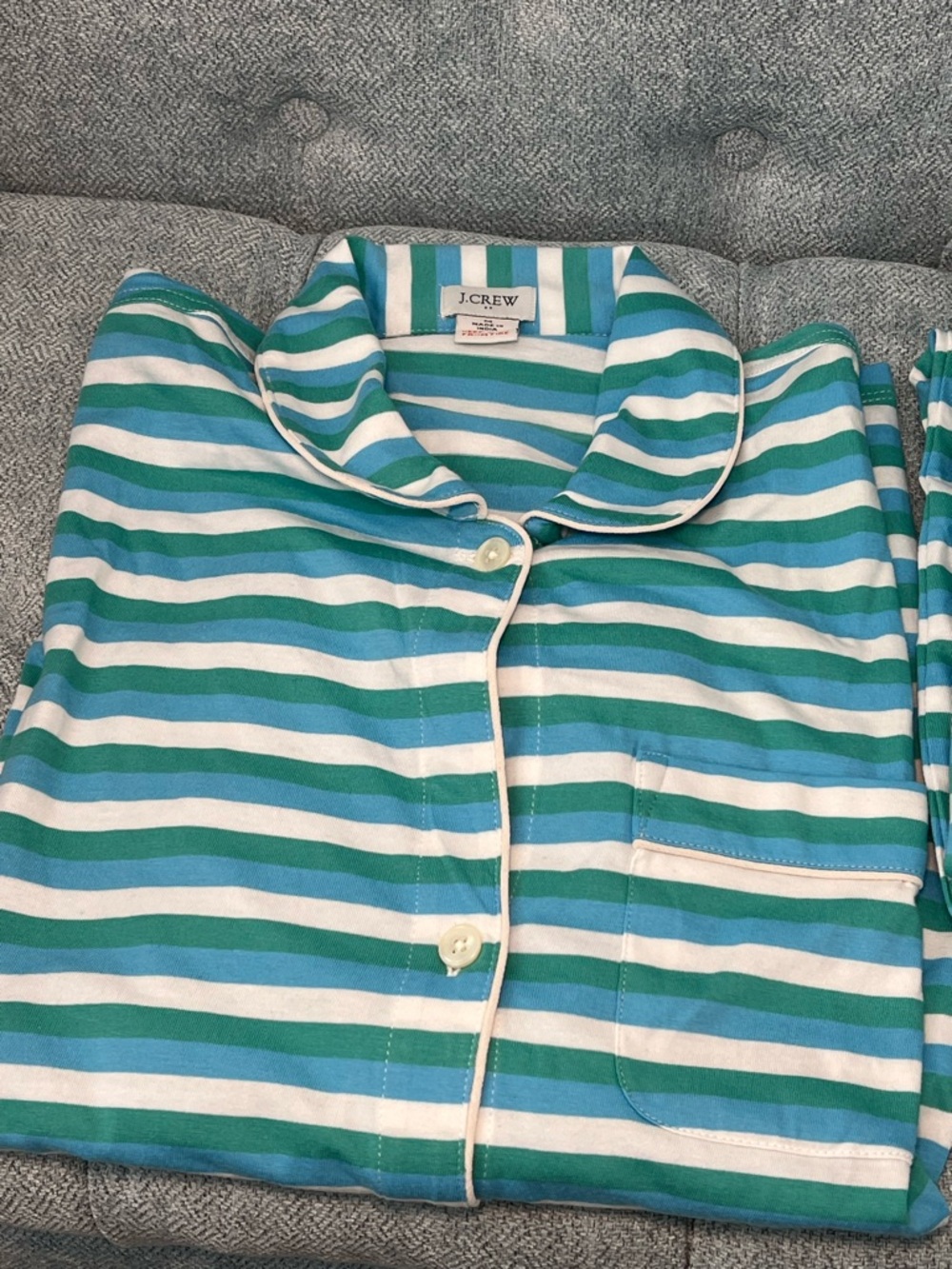 J. Crew Cotton Long sleeve knit pajama set